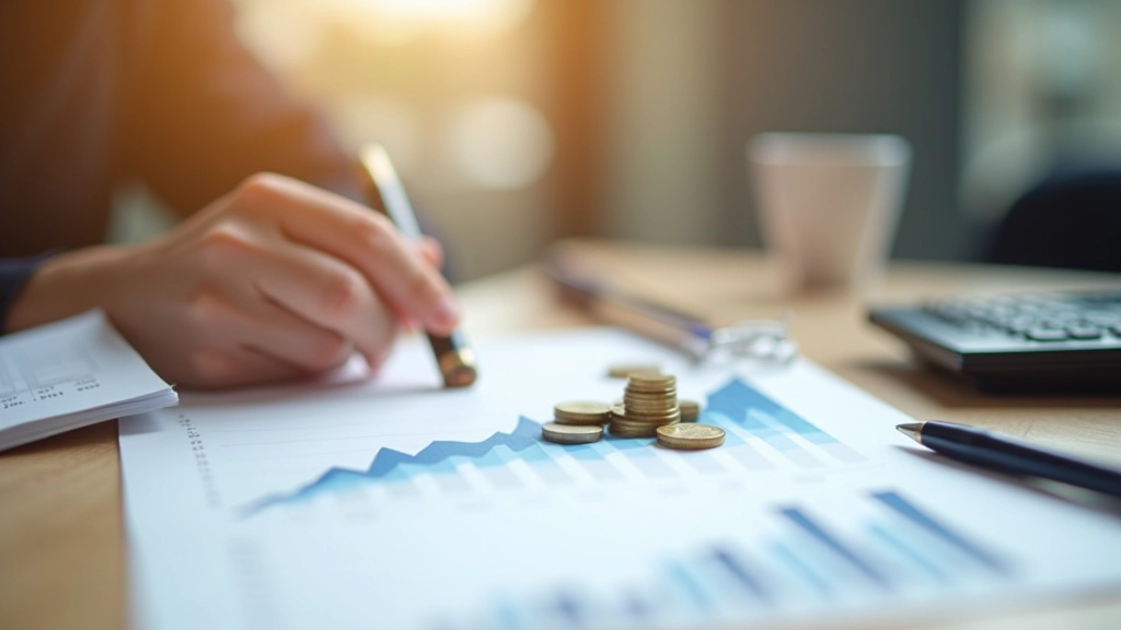 Langfristige Vermögensaufbau-Grafik mit steigenden Linien und Jahren auf der X-Achse