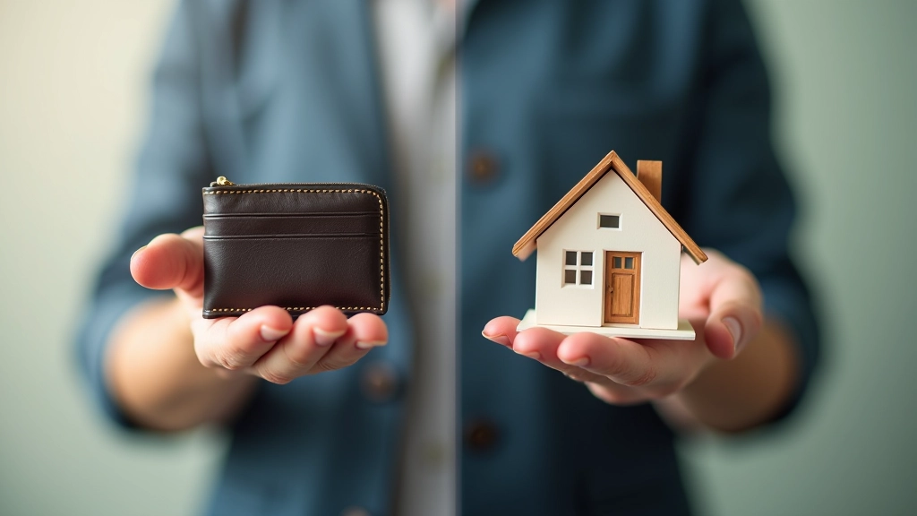 Nebeneinander-Vergleich: Linke Seite zeigt Mietkonten nach 25 Jahren bei null, rechte Seite zeigt Eigenheimbesitzer mit 280.000 Euro Vermögen